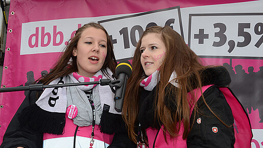 dbb jugend bei Warnstreiks und Kundgebungen in Peine
